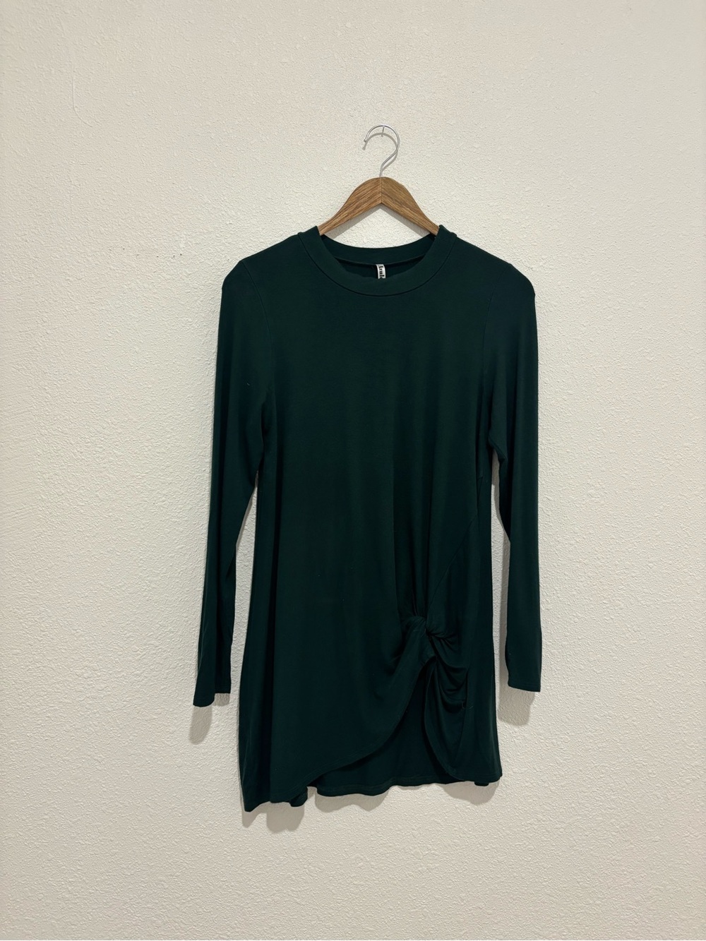 Azules Long-Sleeve Twist-Knot Tunic - Deep Green